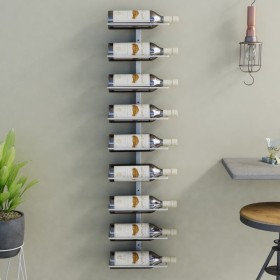 Wall wine rack for 9 white iron bottles by vidaXL, Wine racks - Ref: Foro24-340900, Price: 55,58 €, Discount: %