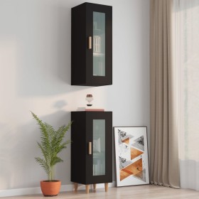 Black engineered wood wall cabinet 34.5x34x90 cm by vidaXL, Sideboards - Ref: Foro24-812448, Price: 47,99 €, Discount: %