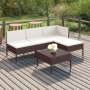 5-teiliges Gartenmöbel-Set und braune Kissen aus synthetischem Rattan von vidaXL, Gartensets - Ref: Foro24-3094363, Preis: 40...