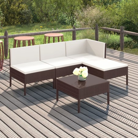 5-piece garden furniture set and brown synthetic rattan cushions by vidaXL, Garden sets - Ref: Foro24-3094363, Price: 409,84 ...