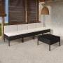 Set de muebles de jardín 5 pzas y cojines ratán sintético negro de vidaXL, Conjuntos de jardín - Ref: Foro24-3094324, Precio:...