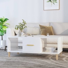 Glossy white plywood coffee table 102x50x40 cm by vidaXL, Coffee table - Ref: Foro24-812696, Price: 47,64 €, Discount: %