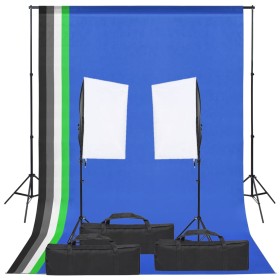 Photo studio kit with lighting set and background by vidaXL, Flashes and studio lighting - Ref: Foro24-3094765, Price: 148,85...