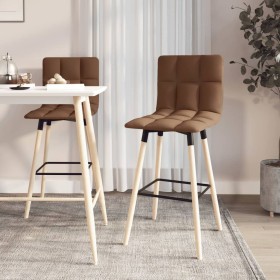 Kitchen stools 2 units brown fabric by vidaXL, Kitchen stools - Ref: Foro24-338657, Price: 101,33 €, Discount: %