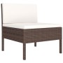 Set muebles de jardín 9 pzas y cojines ratán sintético marrón de vidaXL, Conjuntos de jardín - Ref: Foro24-3094399, Precio: 7...