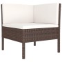 Set muebles de jardín 9 pzas y cojines ratán sintético marrón de vidaXL, Conjuntos de jardín - Ref: Foro24-3094399, Precio: 7...