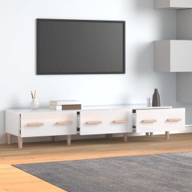 Mueble de TV madera contrachapada blanco brillo 150x34,5x30 cm de vidaXL, Muebles TV - Ref: Foro24-812642, Precio: 74,68 €, D...