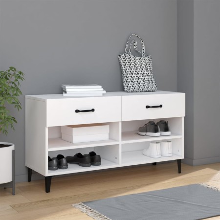 Mueble zapatero madera contrachapada blanco 102x35x55 cm de vidaXL, Zapateros y organizadores de calzado - Ref: Foro24-812825...