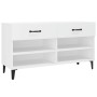 Mueble zapatero madera contrachapada blanco 102x35x55 cm de vidaXL, Zapateros y organizadores de calzado - Ref: Foro24-812825...