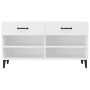 Shoe cabinet made of white plywood wood 102x35x55 cm by vidaXL, Shoe racks and shoe organizers - Ref: Foro24-812825, Price: 5...