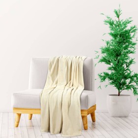 Cream polyester blanket 130x170 cm by vidaXL, Blankets - Ref: Foro24-136269, Price: 18,99 €, Discount: %