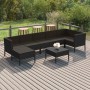 Set de muebles de jardín 8 pzas y cojines ratán sintético negro de vidaXL, Conjuntos de jardín - Ref: Foro24-3094413, Precio:...