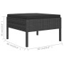 Set de muebles de jardín 8 pzas y cojines ratán sintético negro de vidaXL, Conjuntos de jardín - Ref: Foro24-3094413, Precio:...