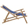 Bamboo and navy blue canvas beach chair by vidaXL, Garden chairs - Ref: Foro24-318596, Price: 53,07 €, Discount: %