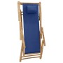 Silla de playa de bambú y lona azul marino de vidaXL, Sillas de jardín - Ref: Foro24-318596, Precio: 52,99 €, Descuento: %