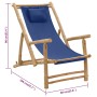 Bamboo and navy blue canvas beach chair by vidaXL, Garden chairs - Ref: Foro24-318596, Price: 53,07 €, Discount: %