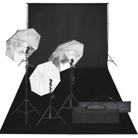 Photo studio kit with lighting set and background by vidaXL, Flashes and studio lighting - Ref: Foro24-3094714, Price: 202,13...