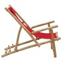 Silla de playa de bambú y lona rojo de vidaXL, Sillas de jardín - Ref: Foro24-318597, Precio: 49,96 €, Descuento: %