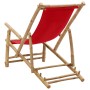 Silla de playa de bambú y lona rojo de vidaXL, Sillas de jardín - Ref: Foro24-318597, Precio: 49,96 €, Descuento: %