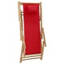 Silla de playa de bambú y lona rojo de vidaXL, Sillas de jardín - Ref: Foro24-318597, Precio: 49,96 €, Descuento: %