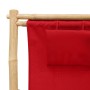 Silla de playa de bambú y lona rojo de vidaXL, Sillas de jardín - Ref: Foro24-318597, Precio: 49,96 €, Descuento: %