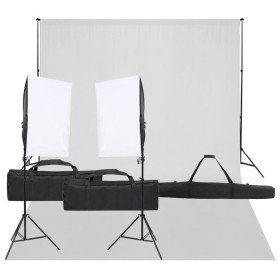 Photo studio kit with lighting set and background by vidaXL, Flashes and studio lighting - Ref: Foro24-3094746, Price: 165,04...