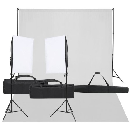 Photo studio kit with lighting set and background by vidaXL, Flashes and studio lighting - Ref: Foro24-3094746, Price: 166,05...