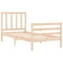 Bed frame with solid wood headboard 90x200 cm by vidaXL, Beds and slatted bases - Ref: Foro24-3193841, Price: 94,15 €, Discou...