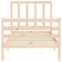 Bed frame with solid wood headboard 90x200 cm by vidaXL, Beds and slatted bases - Ref: Foro24-3193841, Price: 94,15 €, Discou...