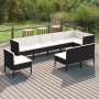 Gartenmöbel-Set 9-teilig, schwarze Kissen aus synthetischem Rattan von vidaXL, Gartensets - Ref: Foro24-3094404, Preis: 682,7...