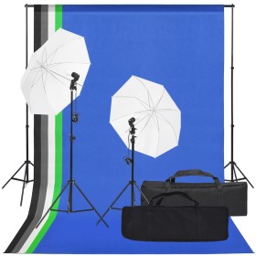 Fotostudio-Set mit Beleuchtungsset und Hintergrund von vidaXL, Blitze und Studiobeleuchtung - Ref: Foro24-3094668, Preis: 116...