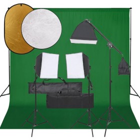 Fotostudio-Set mit Lichtset, Hintergrund und Reflektor von vidaXL, Blitze und Studiobeleuchtung - Ref: Foro24-3094688, Preis:...