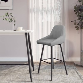 Light Gray Velvet Kitchen Bar Stool by vidaXL, Kitchen stools - Ref: Foro24-338728, Price: 80,99 €, Discount: %