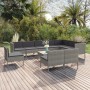 11-teiliges Gartenmöbel-Set und graue synthetische Rattankissen von vidaXL, Gartensets - Ref: Foro24-3094454, Preis: 874,84 €...