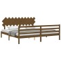 Estructura cama y cabecero madera maciza marrón miel 200x200 cm de vidaXL, Camas y somieres - Ref: Foro24-3195309, Precio: 17...