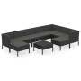 Set de muebles de jardín 10 pzas cojines ratán sintético negro de vidaXL, Conjuntos de jardín - Ref: Foro24-3094437, Precio: ...