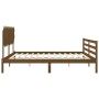 Estructura cama y cabecero madera maciza marrón miel 200x200 cm de vidaXL, Camas y somieres - Ref: Foro24-3195309, Precio: 17...