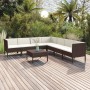 Set muebles de jardín 8 pzas y cojines ratán sintético marrón de vidaXL, Conjuntos de jardín - Ref: Foro24-3094455, Precio: 6...