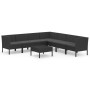 Set de muebles de jardín 8 pzas y cojines ratán sintético negro de vidaXL, Conjuntos de jardín - Ref: Foro24-3094457, Precio:...