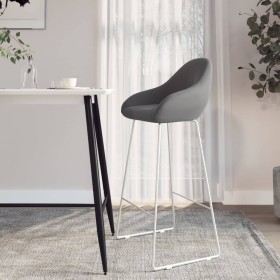 Light Gray Velvet Kitchen Bar Stool by vidaXL, Kitchen stools - Ref: Foro24-338718, Price: 75,44 €, Discount: %