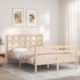 Bed frame with solid wood headboard 120x200 cm by vidaXL, Beds and slatted bases - Ref: Foro24-3193981, Price: 115,99 €, Disc...