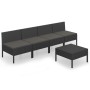 Set de muebles de jardín 5 pzas y cojines ratán sintético negro de vidaXL, Conjuntos de jardín - Ref: Foro24-3094325, Precio:...