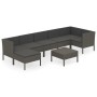 Set de muebles de jardín 8 pzas y cojines ratán sintético gris de vidaXL, Conjuntos de jardín - Ref: Foro24-3094414, Precio: ...