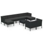 Set muebles de jardín 10 pzas y cojines ratán sintético negro de vidaXL, Conjuntos de jardín - Ref: Foro24-3094577, Precio: 6...