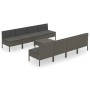 Set de muebles de jardín 9 pzas y cojines ratán sintético gris de vidaXL, Conjuntos de jardín - Ref: Foro24-3094334, Precio: ...