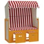 Silla playa Strandkorb dosel ratán sintético madera rojo blanco de vidaXL, Tumbonas - Ref: Foro24-318656, Precio: 230,69 €, D...