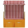 Silla playa Strandkorb dosel ratán sintético madera rojo blanco de vidaXL, Tumbonas - Ref: Foro24-318656, Precio: 230,69 €, D...