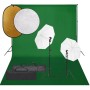 Fotostudio-Set mit Lichtset, Hintergrund und Reflektor von vidaXL, Blitze und Studiobeleuchtung - Ref: Foro24-3094660, Preis:...