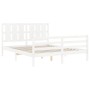 Estructura de cama con cabecero madera maciza blanco 160x200 cm de vidaXL, Camas y somieres - Ref: Foro24-3194127, Precio: 16...