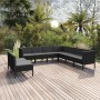 Garden furniture set 9 pieces black synthetic rattan cushions by vidaXL, Garden sets - Ref: Foro24-3094469, Price: 645,15 €, ...